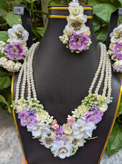 Purple and White Floral Jewellery