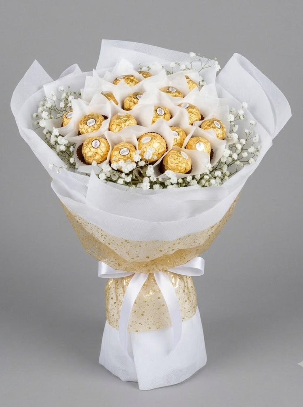 white chocolate flower bouquet White Chocolate Fresh Flower Bouquet