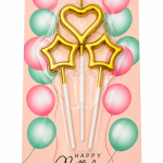 Cake topper Candles in star and heart shape