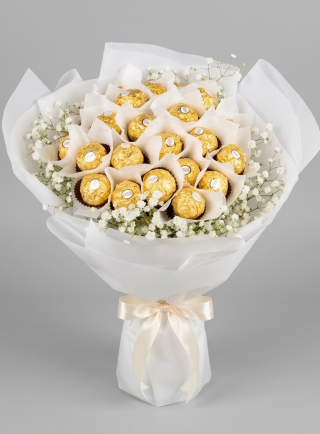 Chocolate And White Flowers Bouquet
