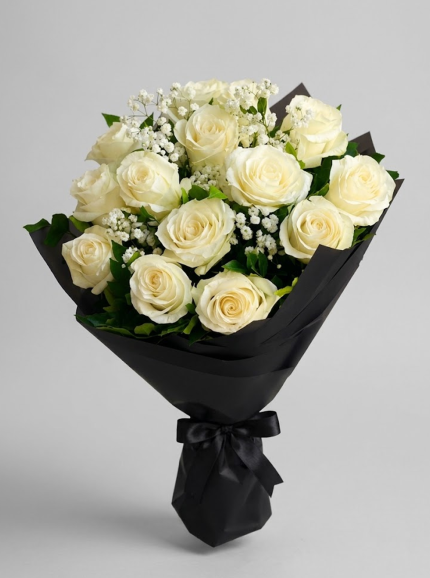 Pearl White Rose Bouquet