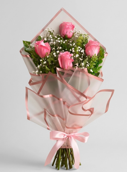 Pink Bloom Rose Bouquet