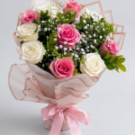 Pink and White Rose Bouquet