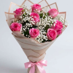Pure White & Pink Rose Bouquet