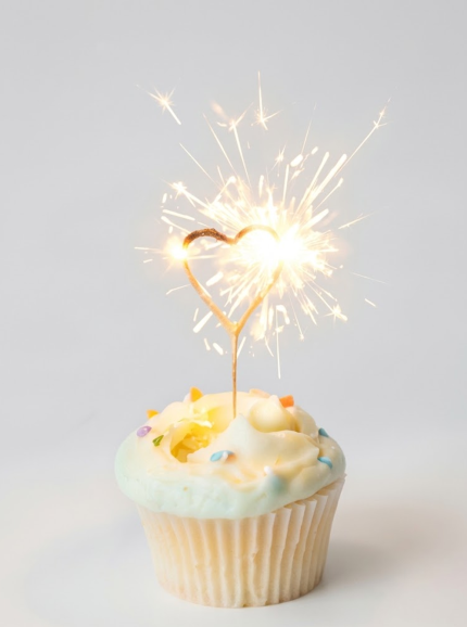 Star and Heart Shape Sparkling Cake Candles