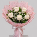 White Blush Rose Bouquet