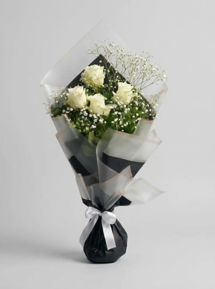 White Pearl Rose Bouquet